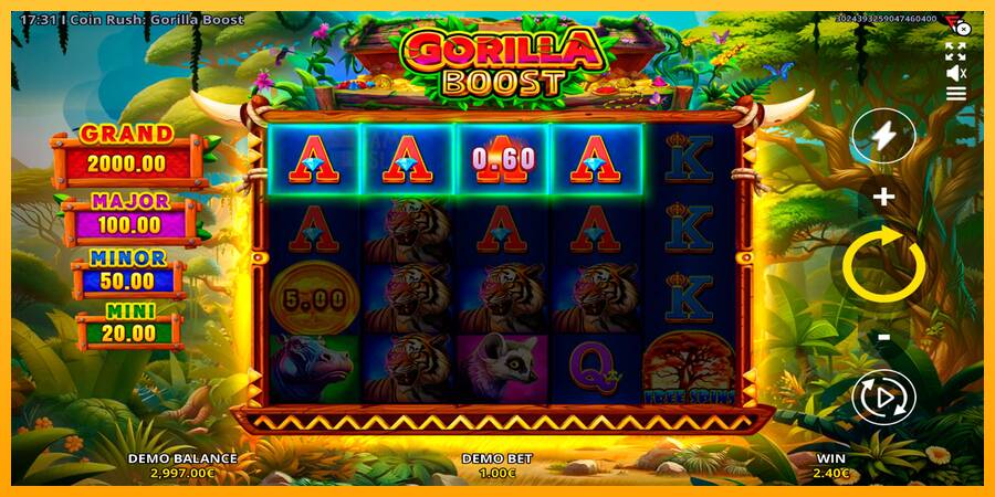 Coin Rush: Gorilla Boost automat për para të vërteta, foto 4